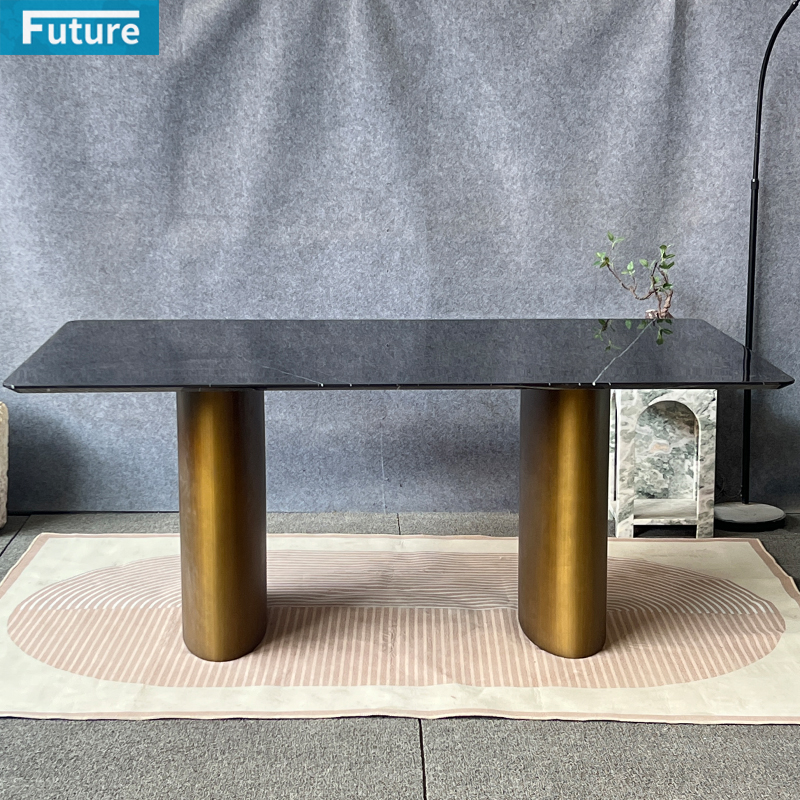 Black Marqulina Marble Dining Table