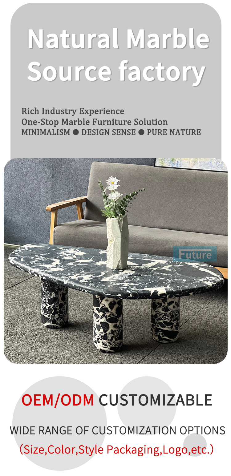 Calacatta Black Marble Coffee Table