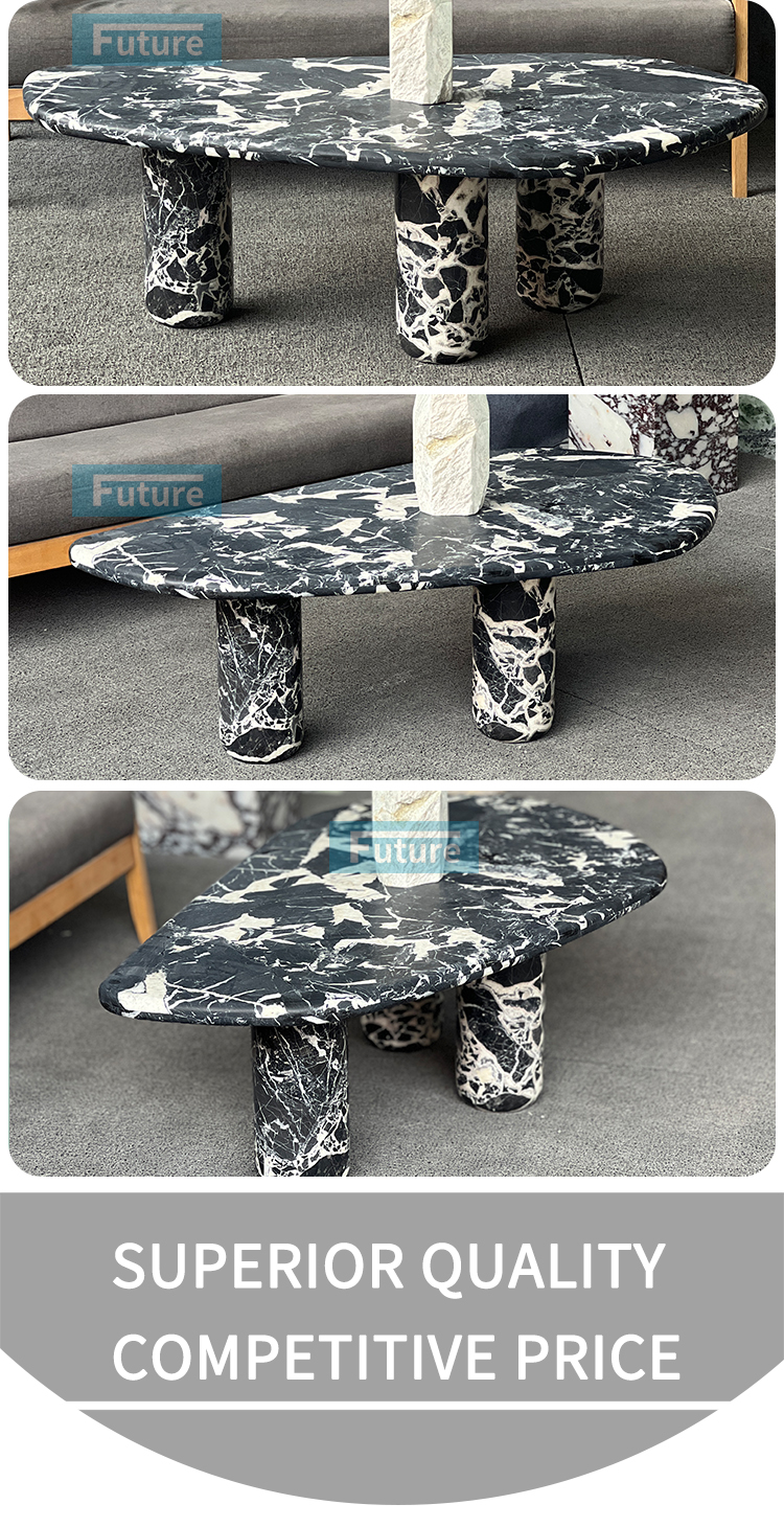 Calacatta Black Marble Coffee Table