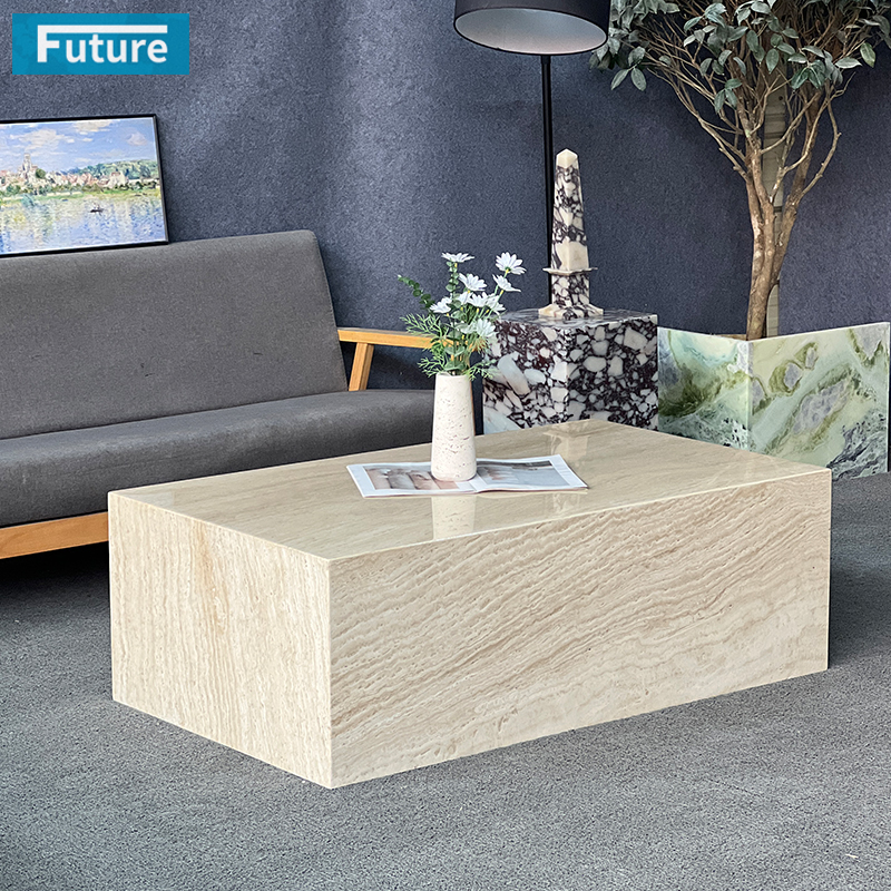 Super White Travertine Coffee Table
