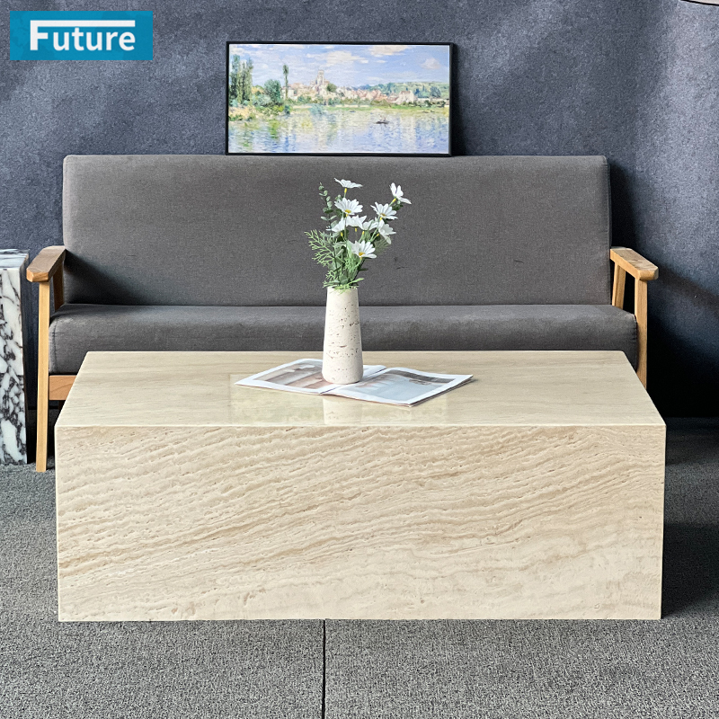 Super White Travertine Coffee Table