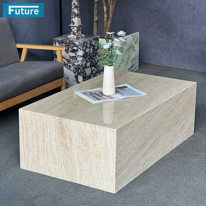Super White Travertine Coffee Table