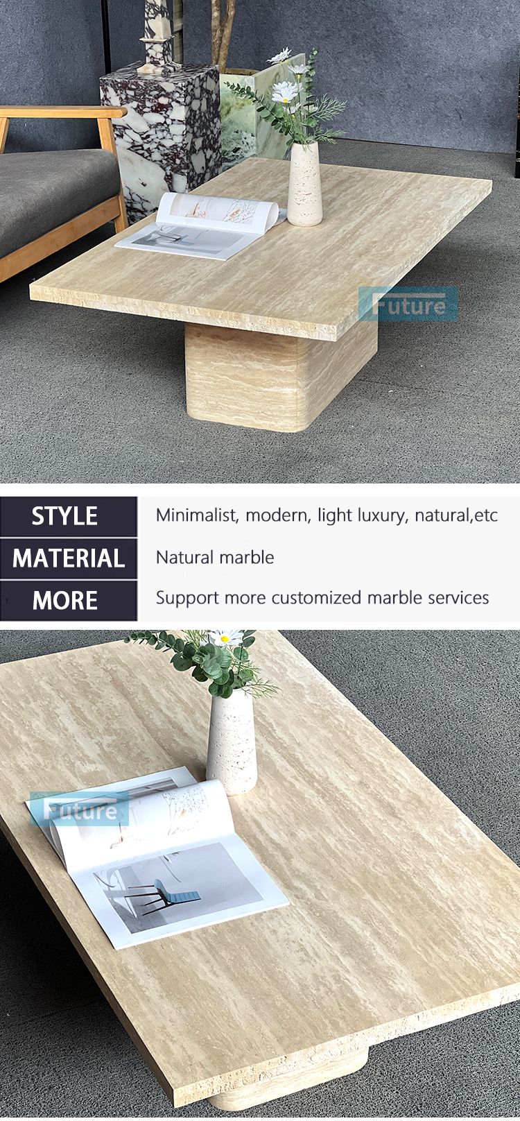 Beige Travertine Marble Coffee Table Beige Travertine Marble Coffee Table