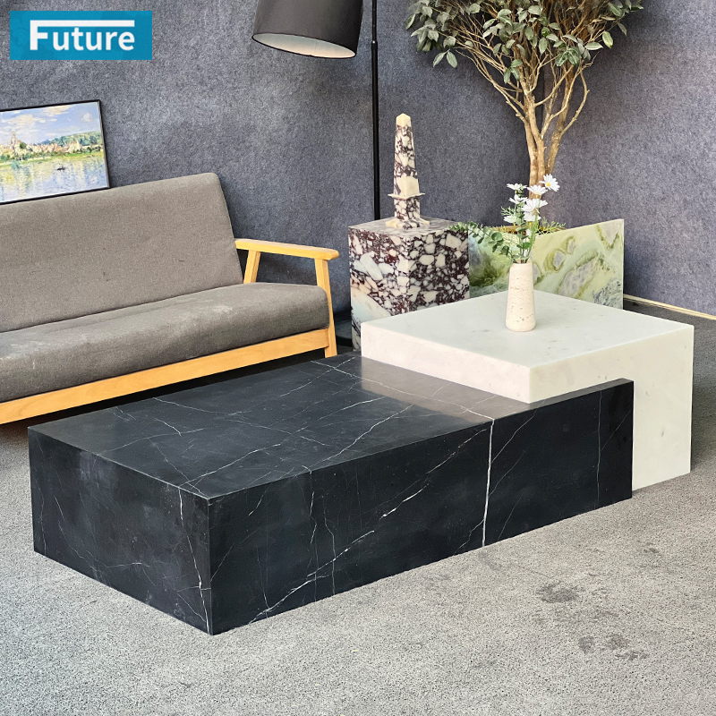 Black and White Marble Cube Coffee Table Buyer G