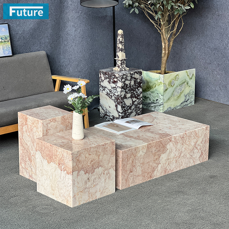 Luxury Wabi-sabi Style Natural Stone Pink Cream 