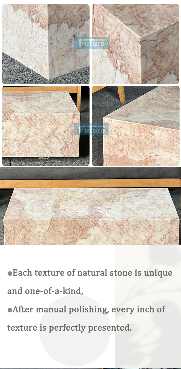 Pink Cream Rose Marble Coffee Table Pink Cream Rose Marble Coffee Table