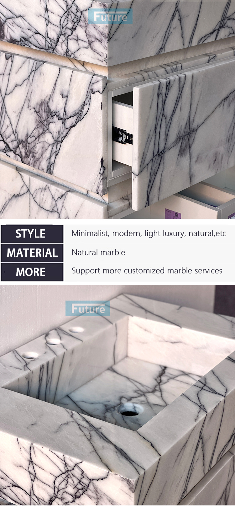 White Lilac Marble Vanity