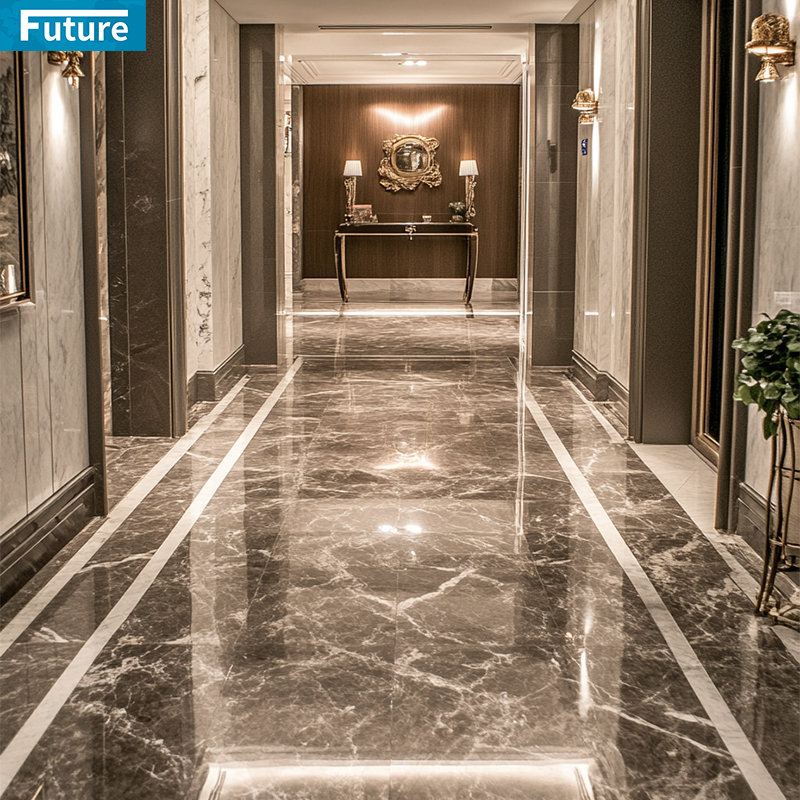 Luxury Style Customize Size Brown Marble Floor Tiles for Hot