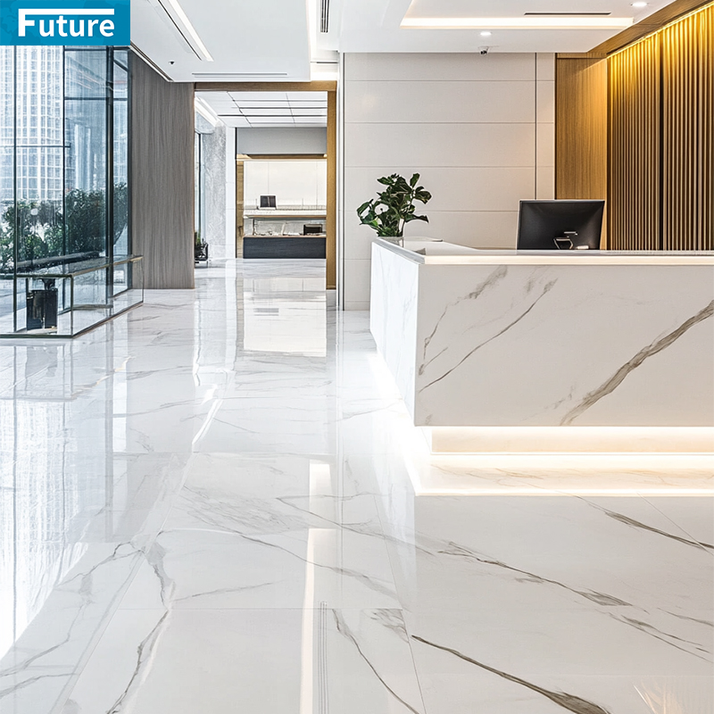 Royal Style Polished Glazed White Marble Floor T