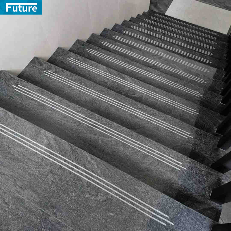 Luxury Natural Stone Customize Black Marble Staircase for Vi