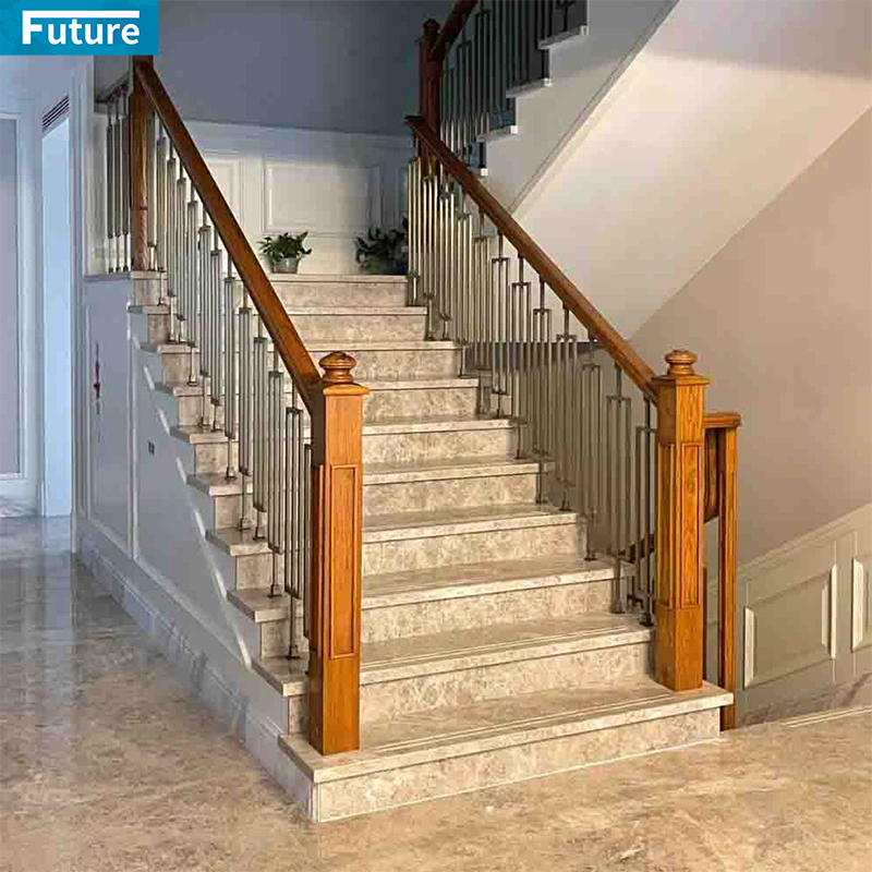 Royal Natural Stone Customize Beige Marble Staircase for Vil