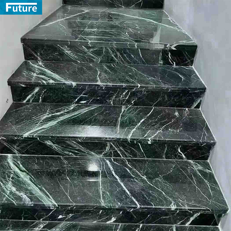 Luxury Verde Green Marble Staircase TIles for In