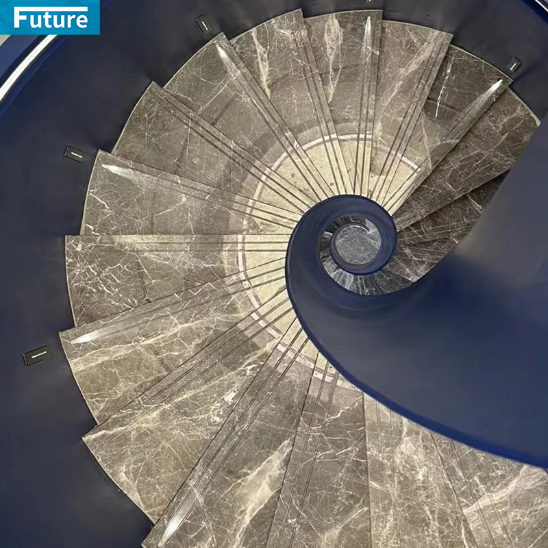 Customize Thickness Bruce Grey Marble Staircase 