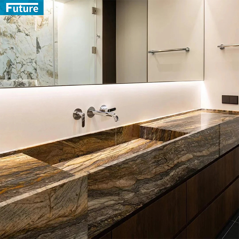 Customize Size Shape Brwon Marble Wash Basin Sin