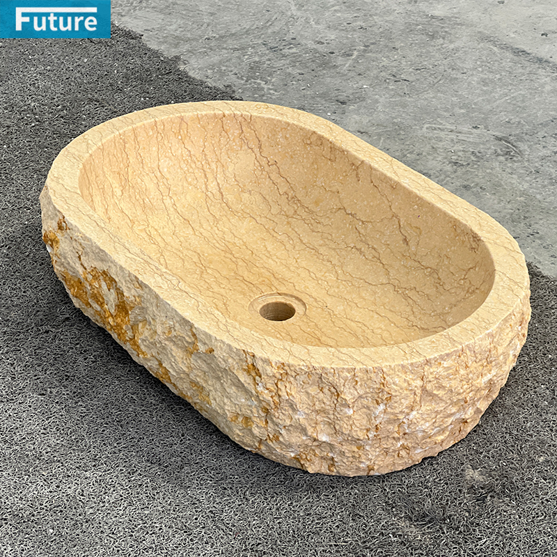 Golden Beige Marble Wash Basin Sink
