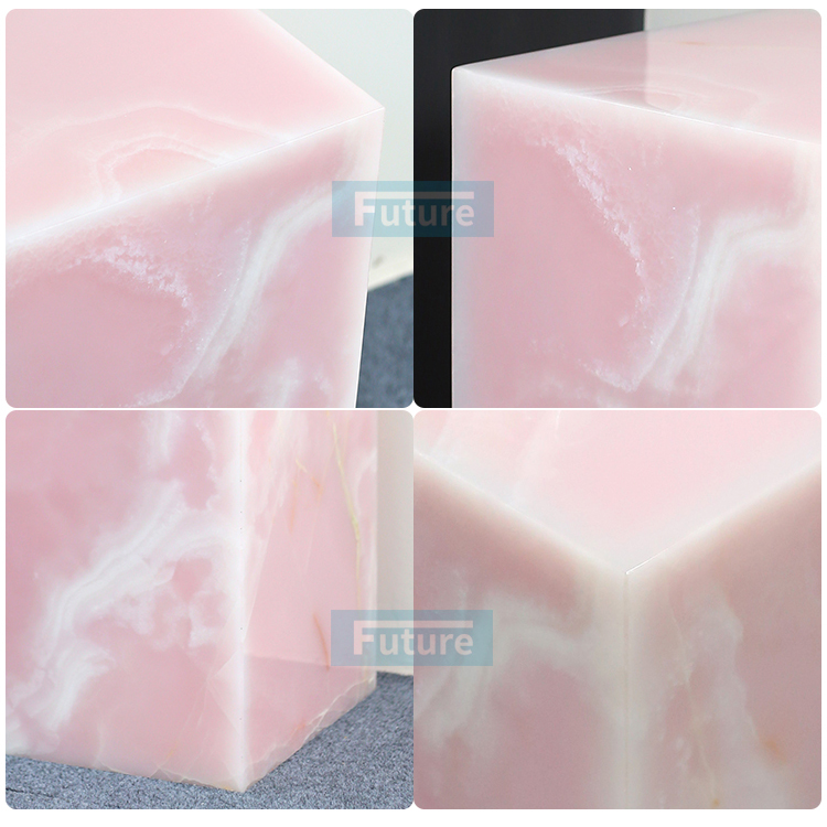 Pink Onyx Marble Side Table