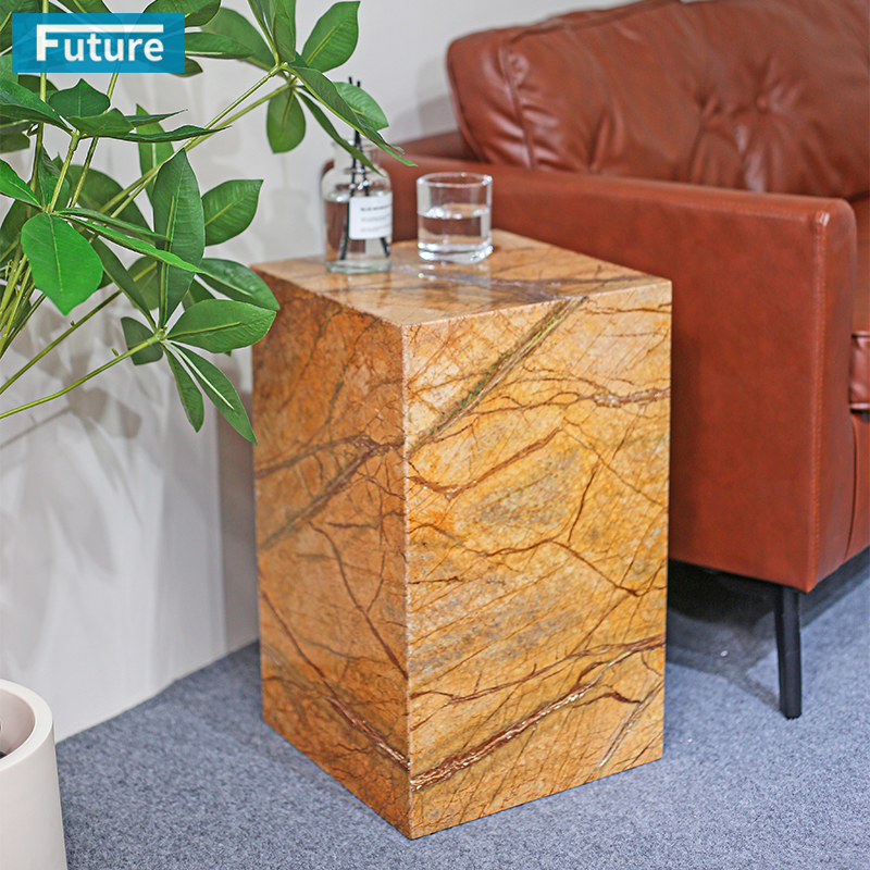 Forest Brown Marble Side Table