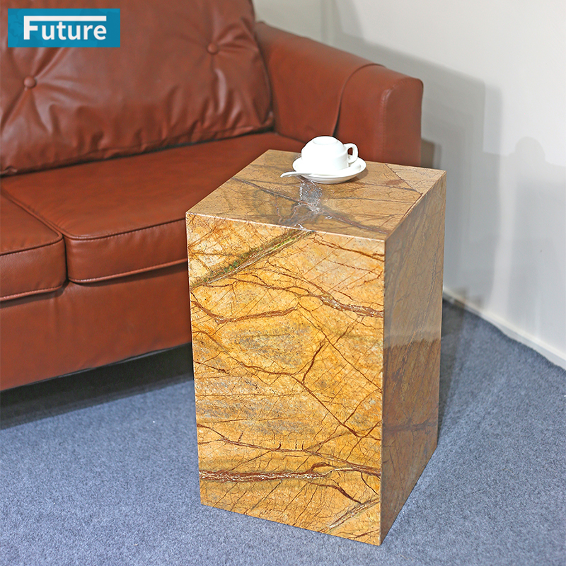 Forest Brown Marble Side Table
