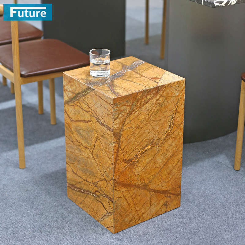 Forest Brown Marble Side Table