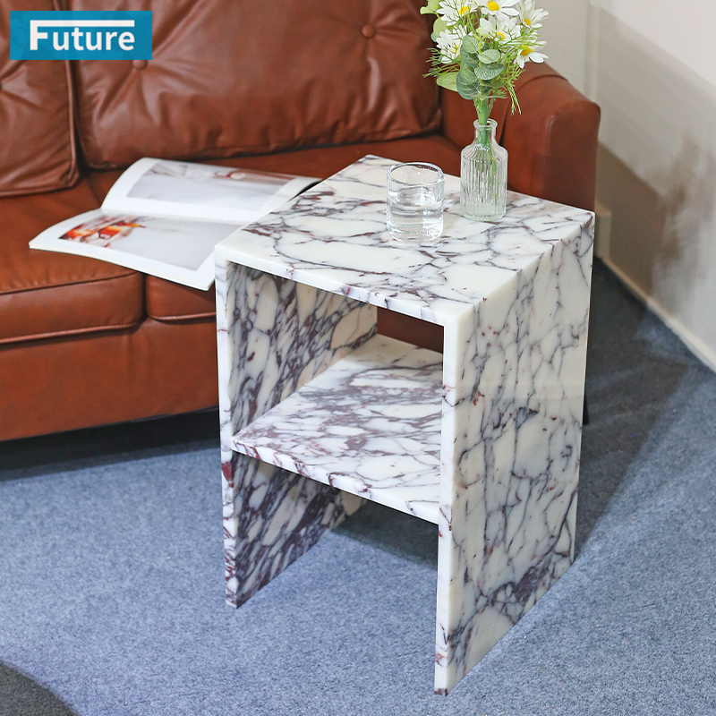 Calacatta Viola Violet Marble Side Table
