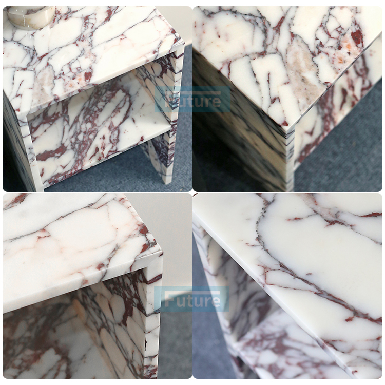 Calacatta Viola Violet Marble Side Table