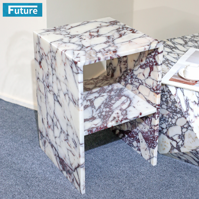 Calacatta Viola Violet Marble Side Table