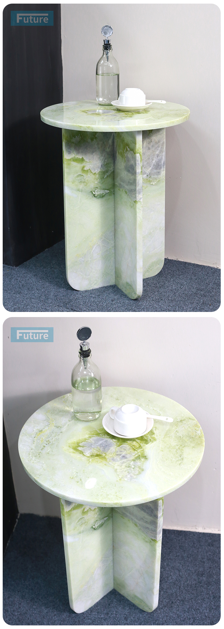 Fendi Green Marble Stone Side Table