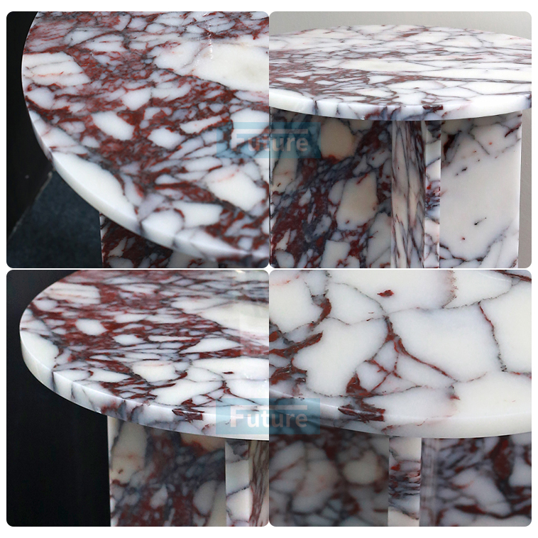 Calacatta Viola Violet Stone Side Table