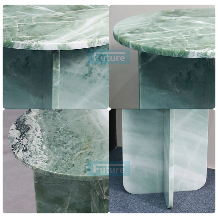 Sky Blue Marble Stone Side Table