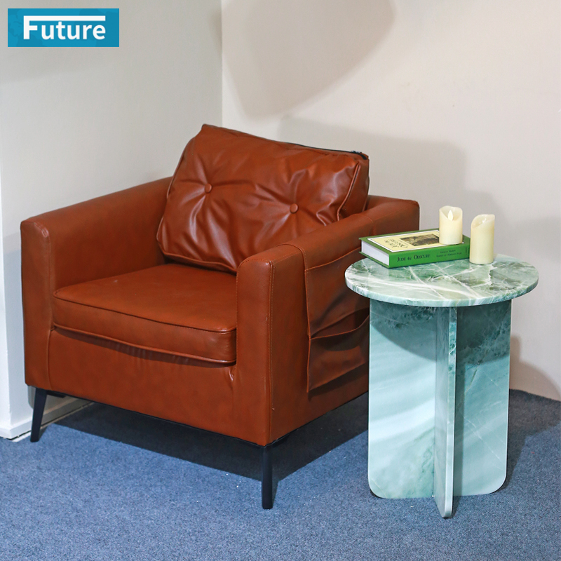 Sky Blue Marble Stone Side Table