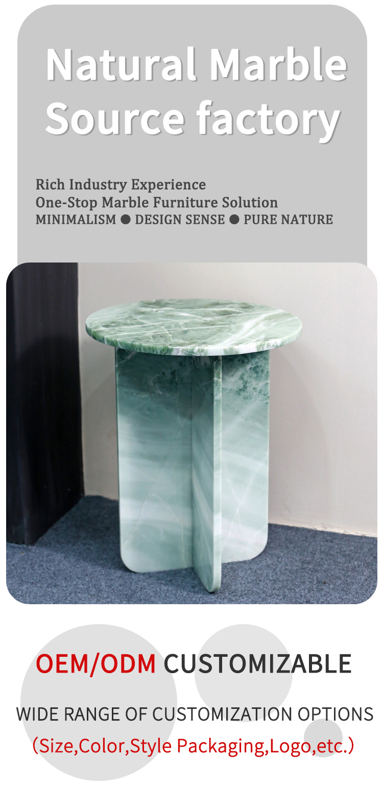 Sky Blue Marble Stone Side Table