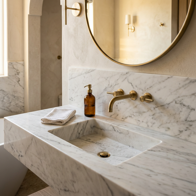 Light beige marble slab option for villa floor tiles and furniture packages