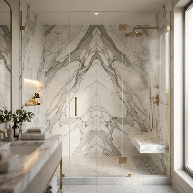 Royal European Beige marble project slab for dry lay photos and crate packing sequence